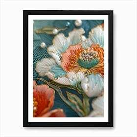 Embroidered Flowers 29 Art Print