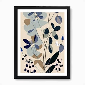 Speedwell Wildflower Modern Muted Colours 1 Art Print