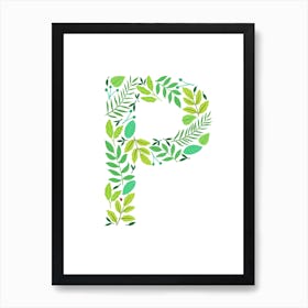Leafy Letter P Art Print