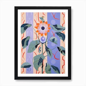 Passionflower 3 Hilma Af Klint Inspired Pastel Flower Painting Art Print