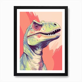 Colourful Dinosaur Sinraptor 2 Art Print