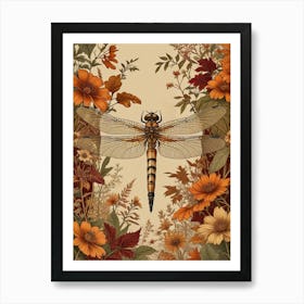 William Morris Dragonfly Autumn Exhibit (1) Art Print