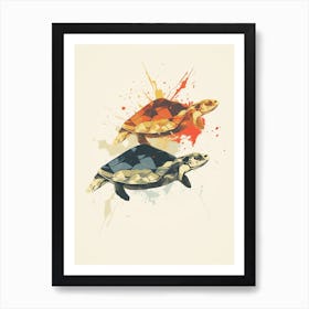 Turtle Minimalist Abstract 2 Art Print