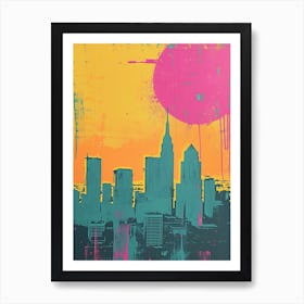 Retro Photo Inspired Cityscape 3 Art Print