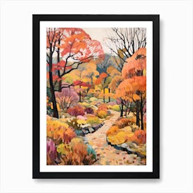 Autumn City Park Painting Royal Park Kyoto Japan 2 Art Print