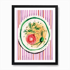 A Plate Of Pricky Pears, Top View Food Illustration 2 Art Print