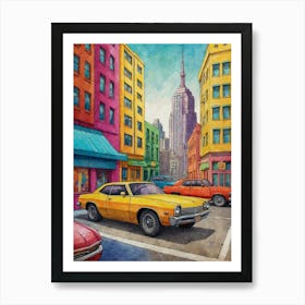 New York City Street Scene Art Print