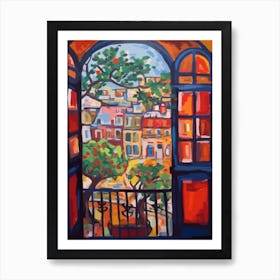 Window View Of Amsterdam In The Style Of Fauvist 4 Art Print