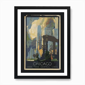Chicago New York Central Lines Vintage  Art Print