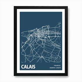 Calais Blueprint City Map 1 Art Print