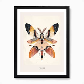 Colourful Insect Illustration Firefly 16 Poster Art Print