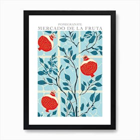 Mercado De La Fruta Pomegranate Illustration 5 Poster Art Print