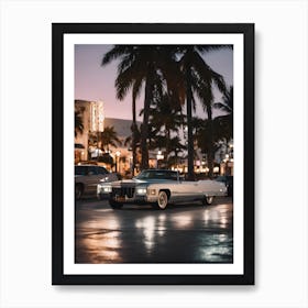 Cadillac at Sunset Art Print