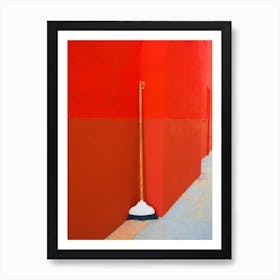 Sweeping Brush & Red Painted Wall Art Print