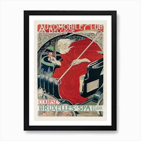 Automobile Club Belgique, Course Bruxelles – Spa (1898) Art Print