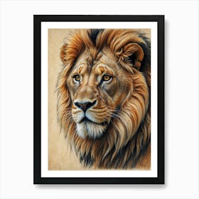 Lion Head 2 Art Print