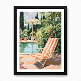 Sun Lounger By The Pool In Turin Italy Art Print