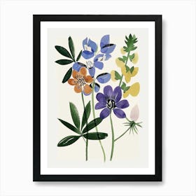 Painted Florals Aconitum 4 Art Print