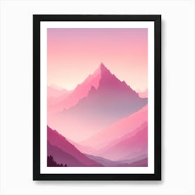 Misty Mountains Vertical Background In Pink Tone 16 Art Print