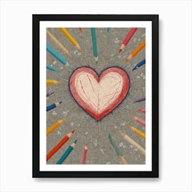 Heart Of Pencils 1 Art Print