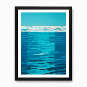 Tranquil Water Abstract Blue Swimming art Print Art Print