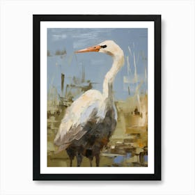 Bird Painting Crane 2 Art Print