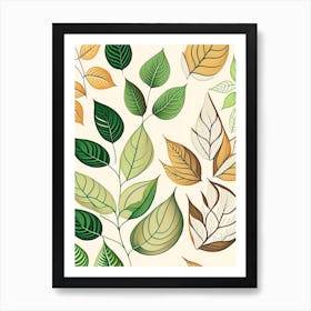 Leaf Pattern Warm Tones 5 Art Print