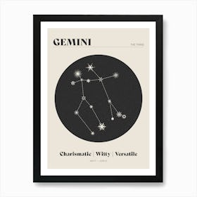 Astrology Constellation - Gemini Art Print