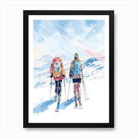 Heavenly Mountain   California Nevada Usa, Ski Resort Illustration 2 Art Print