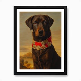 Chesapeake Bay Retriever Renaissance Portrait Oil Painting Art Print