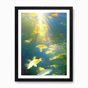 Doitsu Koi Fish Monet Style Classic Painting Art Print