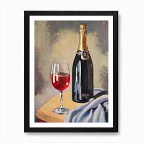 Australian Sparkling Wine Oil Painting Cocktail Poster Art Print