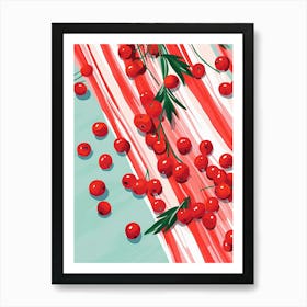 Cranberries Fruit Summer Illustration 3 Art Print