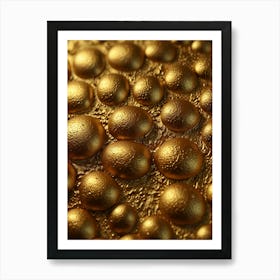 Gold Water Droplets Art Print