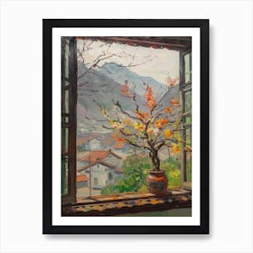 Window View Of Seoul South Korea Impressionism Style 1 Art Print