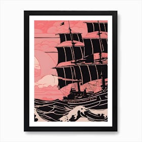 Ship In The Sea Art Print