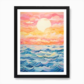 Sunset Over The Ocean 1 Art Print