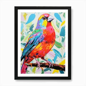 Colourful Bird Painting Finch 4 Art Print