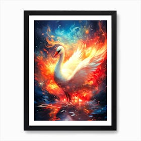 Fire Swan Art Print