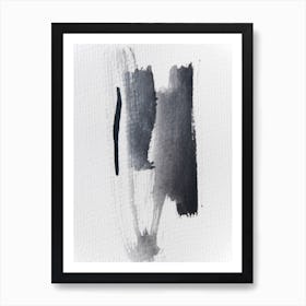 Aquarelle Meets Pencil Black Strokes Art Print