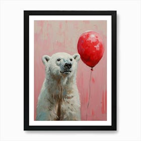 Cute Polar Bear 4 With Balloon Art Print