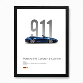 911 Carrera 4s Cabriolet Porsche Art Print