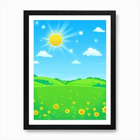 Illustration Of A Sunny Day Art Print