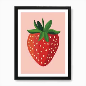 Strawberry On A Pink Background 1 Art Print