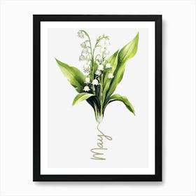 May Birth Flower Birth Month Botanical 1 Art Print