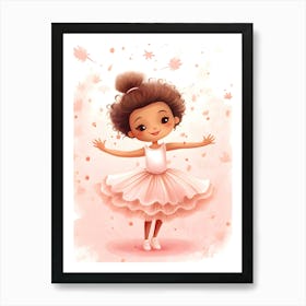 Little Ballerina In Pink Dress Art Print