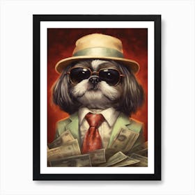 Gangster Dog Shih Tzu Art Print