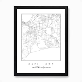 Cape Town South Africa Street Map Art Print