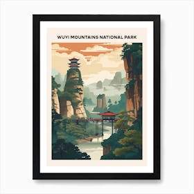 Wuyi Mountains National Park Midcentury Travel Poster Art Print