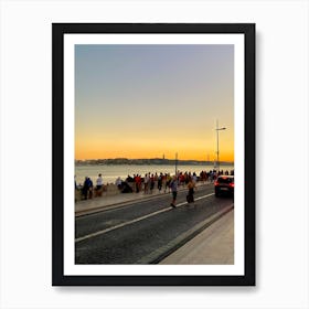 Sunset In Lisbon Art Print